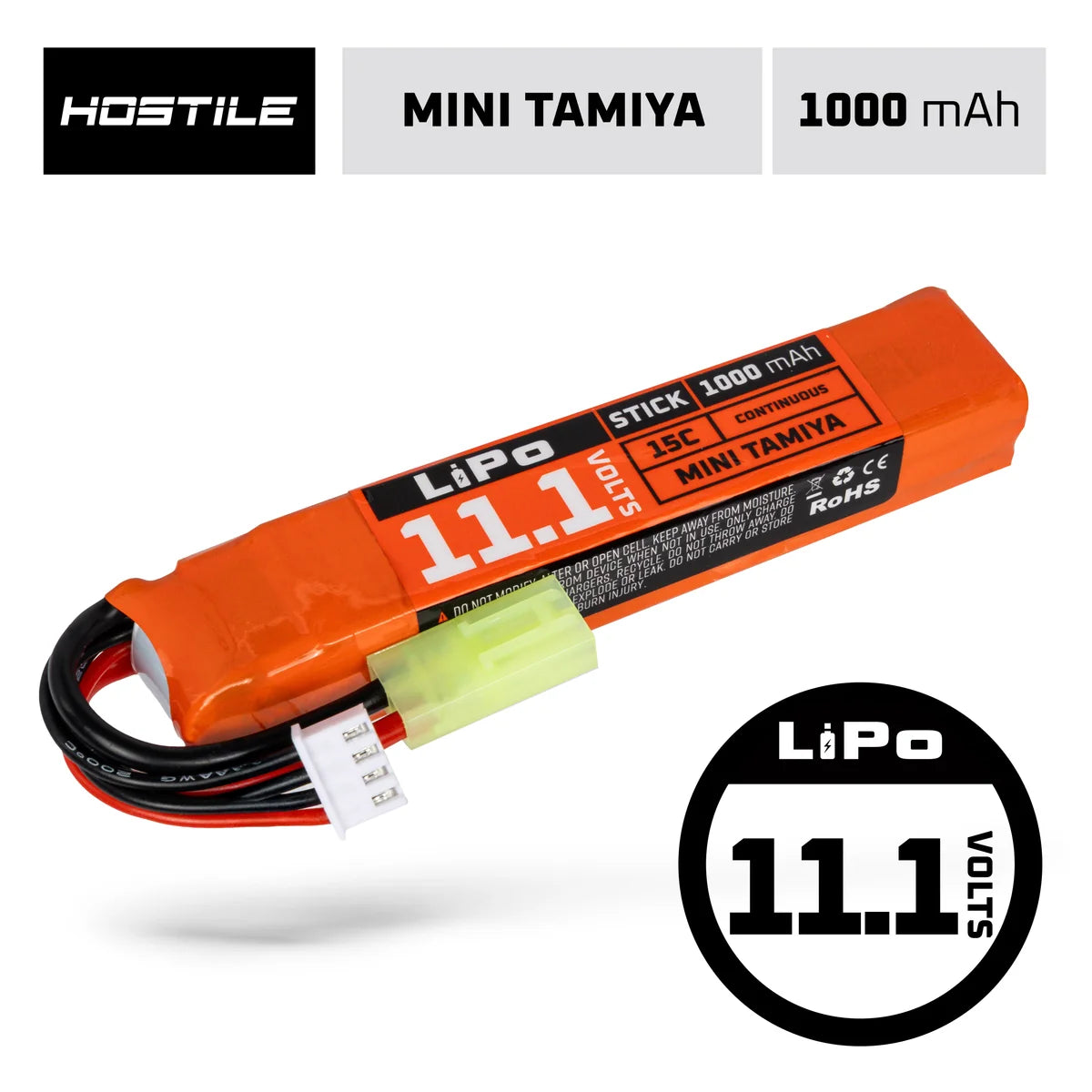 Hostile ENERGY - LiPo Battery 11.1V 1000mAh 15C Stick